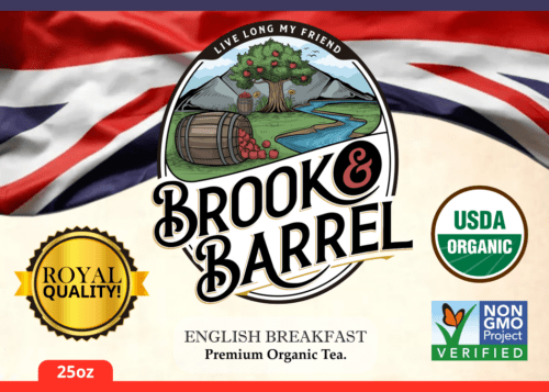 1.5lbs USDA Organic English Breakfast Tea – Brook & Barrel Tea - 1.5lbs - Glass Jar - Image 8