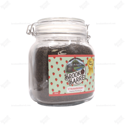 1.5lbs Strawberry Flavored Premium Black Tea - Brook & Barrel Organic Tea | Glass Jar - Image 3