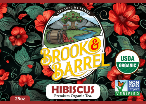 1.5lbs USDA Organic Hibiscus Tea - Brook & Barrel Tea 1.5lbs (Glass Jar) - Image 10