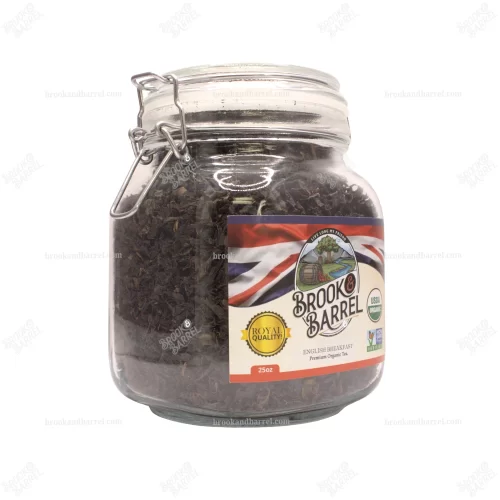 1.5lbs USDA Organic English Breakfast Tea – Brook & Barrel Tea - 1.5lbs - Glass Jar - Image 3