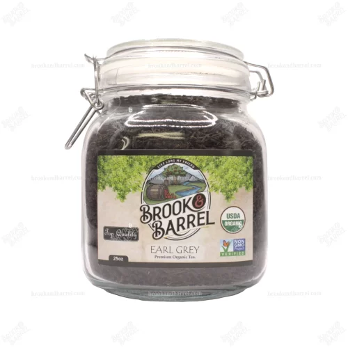 1.5lbs USDA Organic Earl Grey Tea – Brook & Barrel Tea (Glass Jar) | Premium Flavor