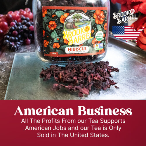 1.6lbs USDA Organic Hibiscus Tea - Brook & Barrel Tea (Glass Jar) - Image 6