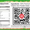 gun powder green tea label sticker square back LARGE