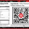 hibiscus label sticker square back LARGE