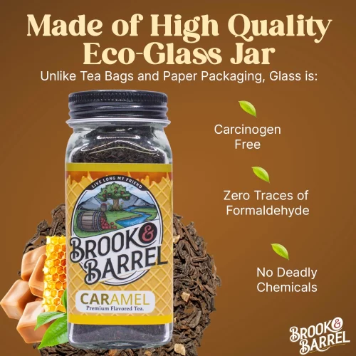 Brook & Barrel Organic Caramel Loose Leaf Tea – USDA Certified Organic – 6oz Sample Jar - Image 10