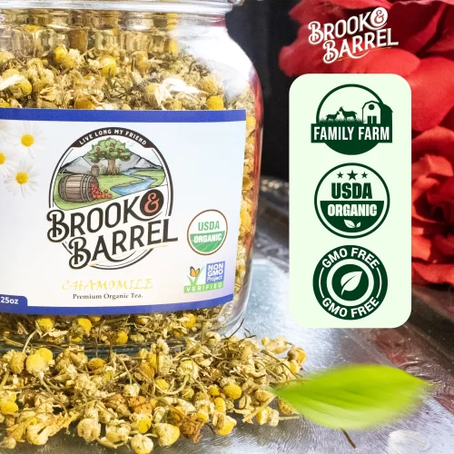 1.6lbs Brook & Barrel Premium USDA Organic Chamomile Loose Leaf Tea – Glass Jar - Image 14