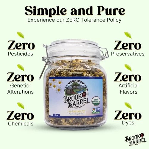 1.6lbs Brook & Barrel Premium USDA Organic Chamomile Loose Leaf Tea – Glass Jar - Image 9