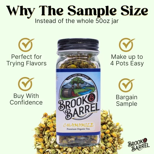 5oz Sample Jar Organic Chamomile Loose Leaf Brook and Barrel Premium Tea | USDA Certified, Premium Farm-Grown - Image 3