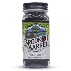 Brook and Barrel Loose Leaf Organic Earl Grey Tea – USDA Certified Organic – 6oz Glass Sample Jar – Premium Gourmet Tea