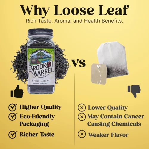 Brook and Barrel Loose Leaf Organic Earl Grey Tea – USDA Certified Organic – 6oz Glass Sample Jar – Premium Gourmet Tea - Image 5