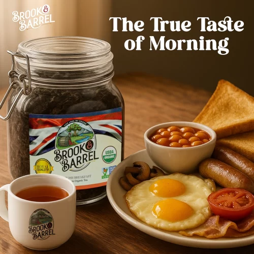 1.6lbs USDA Organic English Breakfast Tea – Brook & Barrel Tea - Glass Jar - Image 8