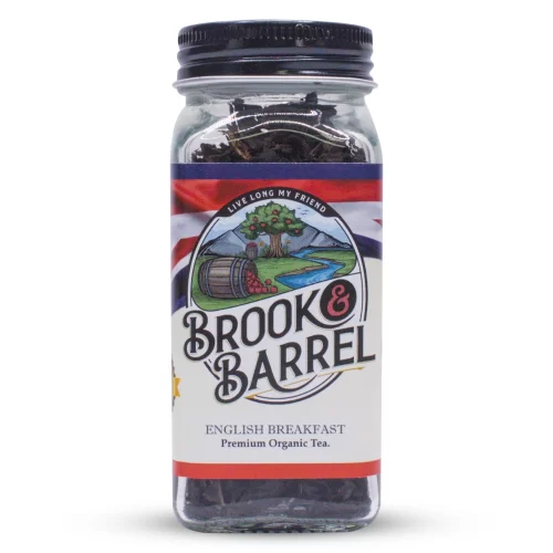 Brook & Barrel Organic Loose Leaf English Breakfast Tea – USDA Certified, 6oz Sample Jar