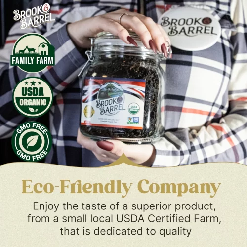 1.6lbs USDA Organic English Breakfast Tea – Brook & Barrel Tea - Glass Jar - Image 10