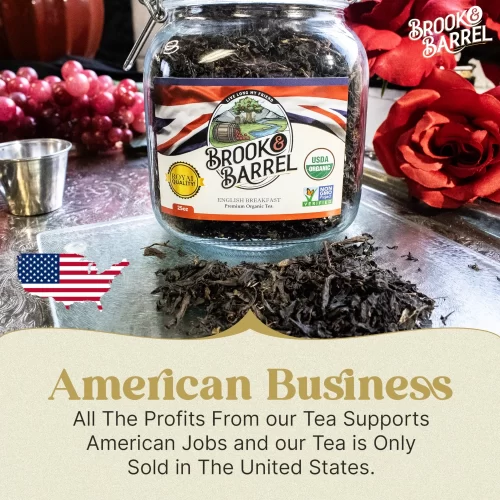 1.6lbs USDA Organic English Breakfast Tea – Brook & Barrel Tea - Glass Jar - Image 13