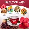 brook and barrel organic hibiscus premium tea tea 50oz glass jar with mug and pairing