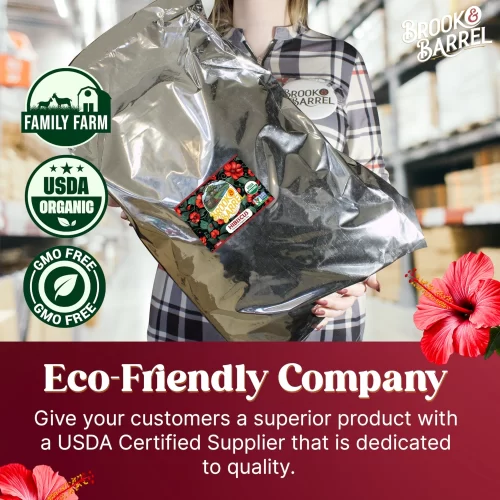 5.7LB USDA Organic Hibiscus Brook and Barrel Premium Tea – Premium Loose Leaf, Bulk Bag for Cafes & Wholesale Suppliers - Image 3
