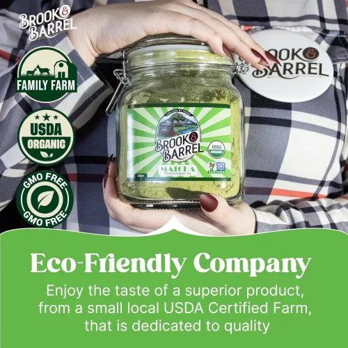 1.6lbs USDA Organic Ceremonial Matcha Tea - Glass Jar (Brook & Barrel Tea) - Image 3