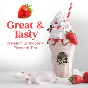 Alternative view of 1.6lbs Strawberry Flavored Premium Black Tea - Brook & Barrel Organic Tea | Glass Jar
