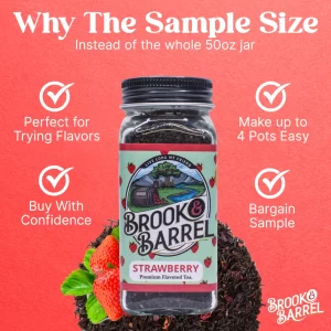 Alternative view of Brook & Barrel Organic Strawberry Black Tea – Loose Leaf USDA Certified Organic Tea Sample, Flavored Black Tea in 6oz Glass Jar