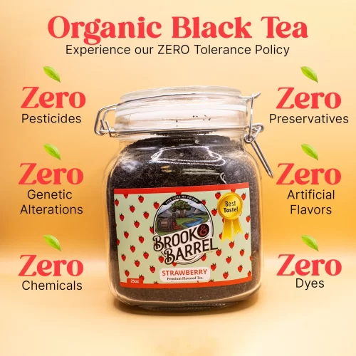 1.6lbs Strawberry Flavored Premium Black Tea - Brook & Barrel Organic Tea | Glass Jar - Image 11